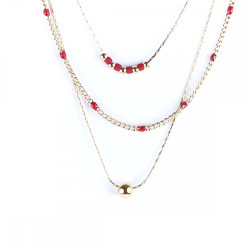 Triple necklace Anna Red