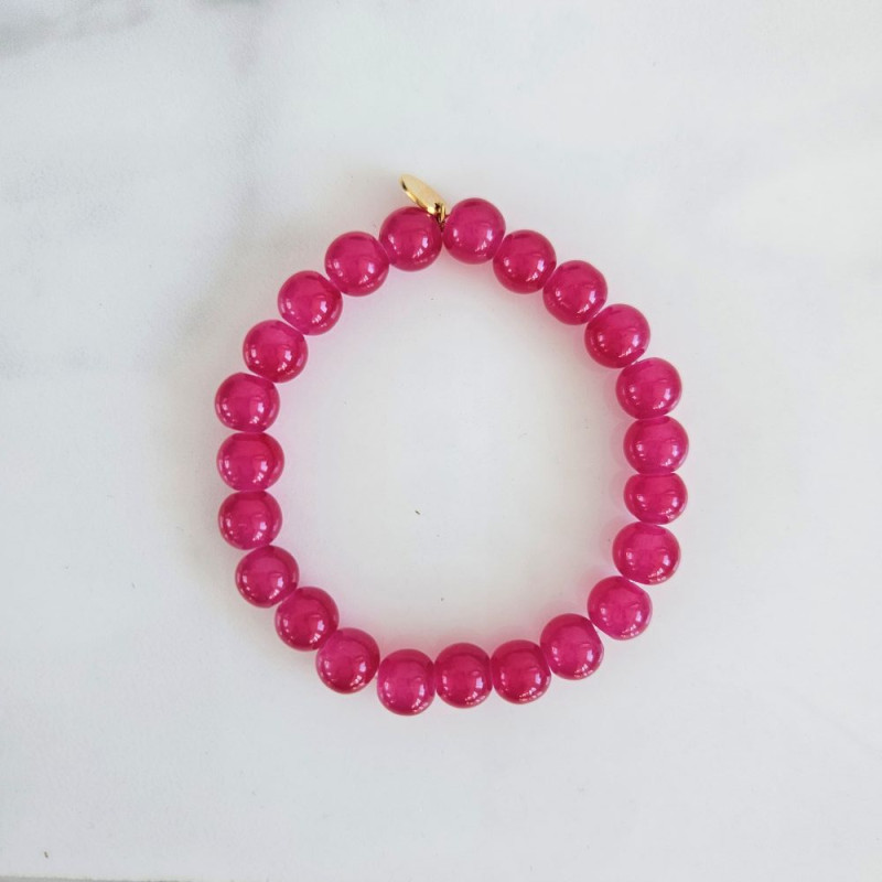 Bracelet Jellybeans élastiqué fushia