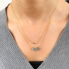 Double Grey moon necklace Mini moon