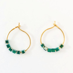 Boucles d'oreille Simply Square Vert