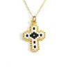 Collier croix perlée Rainbow Mary blanc