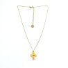 Collier croix perlée Rainbow Mary jaune