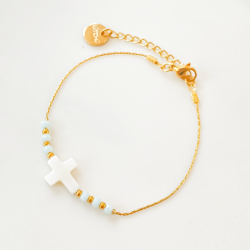 Bracelet Croix de Nacre Ciel