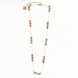 Necklace cubes Pink pierre de soleil