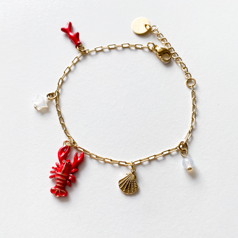 Bracelet charms Sophie à la plage