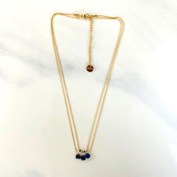 Double Blue moon necklace Mini moon