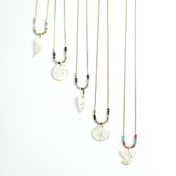 Collier Totem corail Aigle