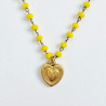 Collier Perolina Coeur Jaune