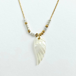 Collier Totem blanc Aile