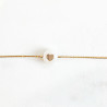 Bracelet golden heart mother of pearl