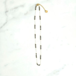 Necklace mini galets Black spinelle