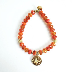 Orange Compass Rose Elastic Bracelet