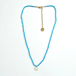 Blue Tiare Flower Necklace