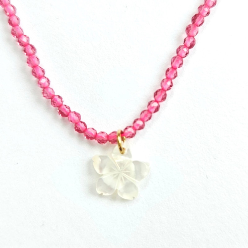 Pink Tiare Flower Necklace