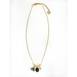 Necklace Rainbow Mary Médailles précieuses Noir
