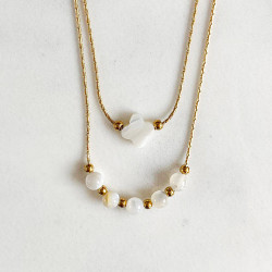 Double necklace 4 leaf clover 