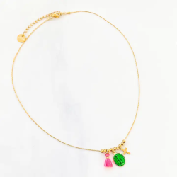 Necklace Rainbow Mary Médailles précieuses Vert