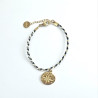 Green Compass Rose Cord Bracelet