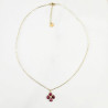 Collier trèfle précieux fushia