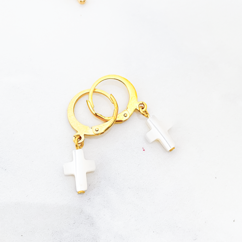 Boucles Céleste Croix