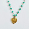 Collier Perolina Coeur Turquoise