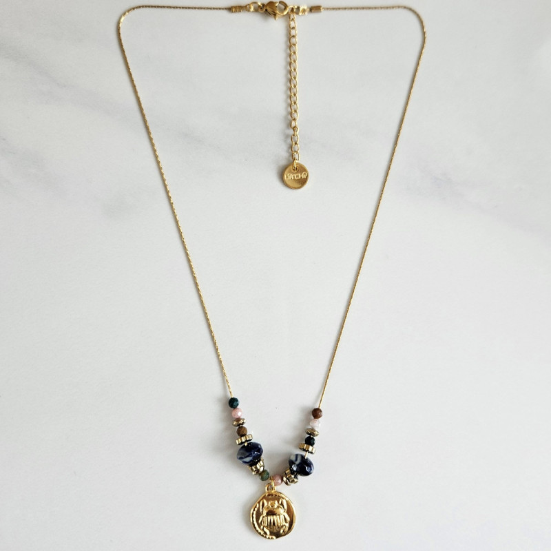 Collier scarabée Maya
