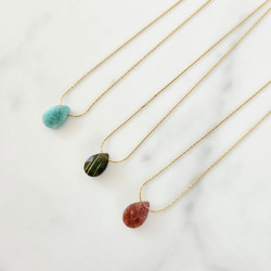 Collier Stone Quartz Fraise