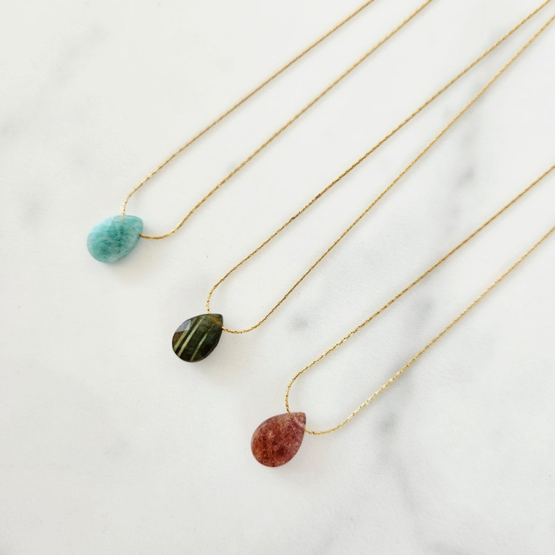 Collier Stone Quartz Fraise