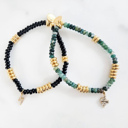 Bracelet serpent et agates mousse Maeva