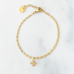 Bracelet croix champagne Maeva