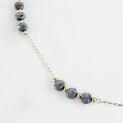 Hematite pebble bracelet