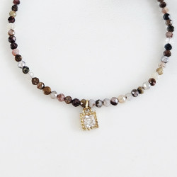Stone diamond necklace