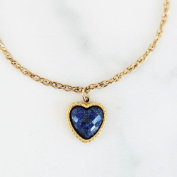 Bracelet Stone Cœur lapis