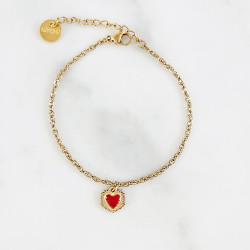 Bracelet cœur rouge Amour Toujours
