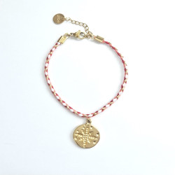 Bracelet cordon Rose des vents Rouge