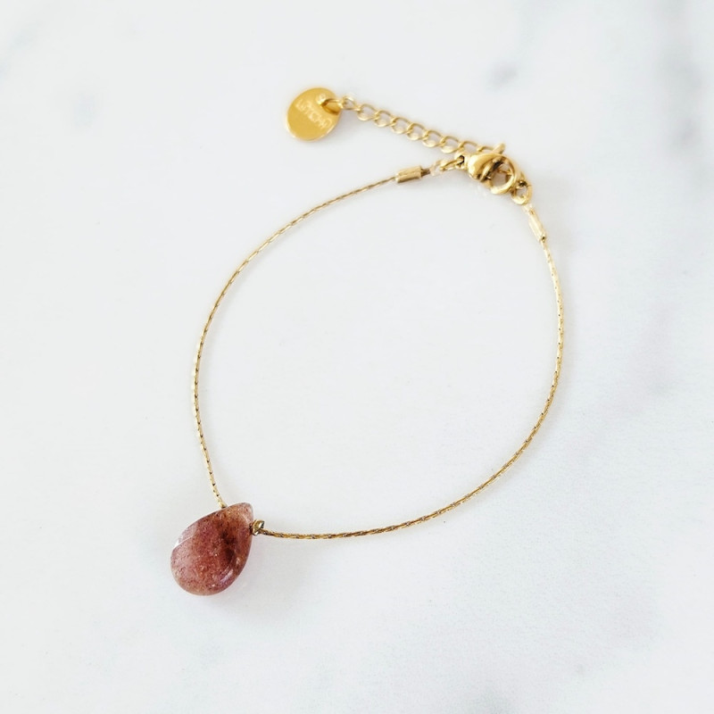 Bracelet Stone quartz fraise