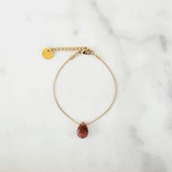 Bracelet Stone quartz fraise