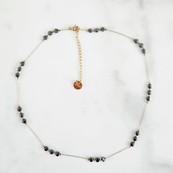 Collier galets hématites