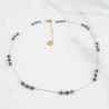 Collier galets hématites