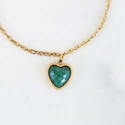 Bracelet Stone Cœur jade africaine