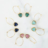 Stone Lapis Heart Earrings