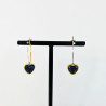 Stone Lapis Heart Earrings