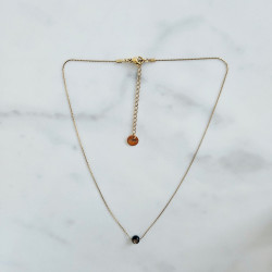 Collier cœur doré Noir