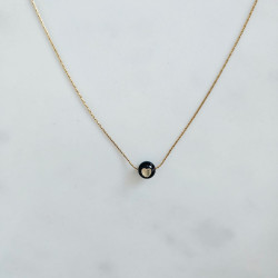 Collier cœur doré Noir