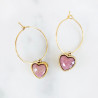 Boucles d'oreilles Stone Cœur rodocrosite