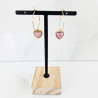 Boucles d'oreilles Stone Cœur rodocrosite