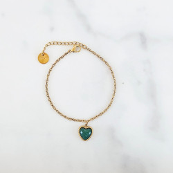 African Jade Heart Stone Bracelet