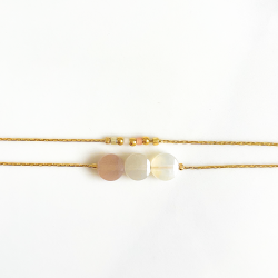 Bracelet double lune Rose Mini moon