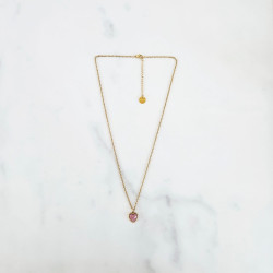 Collier Stone Cœur Rose