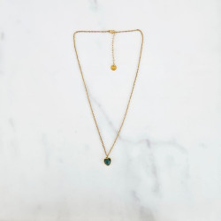 Collier Stone Cœur jade africaine